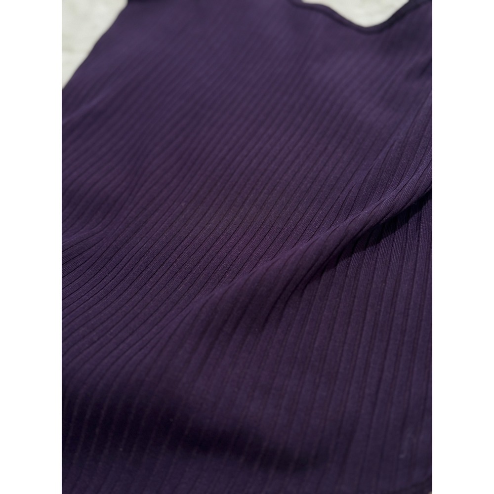 JB & Co Purple Ribbed Sleeveless Bodysuit Scoop Neck Stretch Snap Closure S - Picture 7 of 7